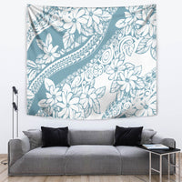 Polynesia Tapestry Polynesian Tropical Flowers Blue Pastel Vibes - Wonder Print Shop