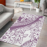 Polynesia Area Rug Polynesian Tropical Flowers Purple Pastel Vibes - Wonder Print Shop