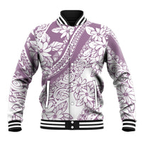 Polynesia Baseball Jacket Polynesian Tropical Flowers Purple Pastel Vibes - Wonder Print Shop