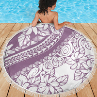 Polynesia Beach Blanket Polynesian Tropical Flowers Purple Pastel Vibes - Wonder Print Shop