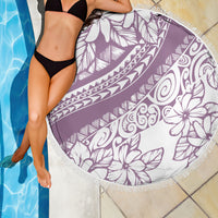 Polynesia Beach Blanket Polynesian Tropical Flowers Purple Pastel Vibes - Wonder Print Shop