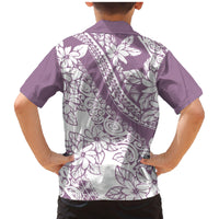 Polynesia Family Matching Mermaid Dress and Hawaiian Shirt Polynesian Tropical Flowers Purple Pastel Vibes - Wonder Print Shop