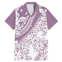 Polynesia Family Matching Mermaid Dress and Hawaiian Shirt Polynesian Tropical Flowers Purple Pastel Vibes - Wonder Print Shop