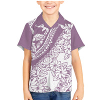 Polynesia Family Matching Mermaid Dress and Hawaiian Shirt Polynesian Tropical Flowers Purple Pastel Vibes - Wonder Print Shop