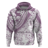 Polynesia Hoodie Polynesian Tropical Flowers Purple Pastel Vibes - Wonder Print Shop
