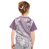 Polynesia Kid T Shirt Polynesian Tropical Flowers Purple Pastel Vibes - Wonder Print Shop