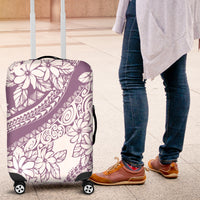 Polynesia Luggage Cover Polynesian Tropical Flowers Purple Pastel Vibes - Wonder Print Shop