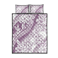 Polynesia Quilt Bed Set Polynesian Tropical Flowers Purple Pastel Vibes - Wonder Print Shop