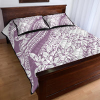 Polynesia Quilt Bed Set Polynesian Tropical Flowers Purple Pastel Vibes - Wonder Print Shop