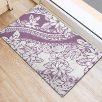 Polynesia Rubber Doormat Polynesian Tropical Flowers Purple Pastel Vibes - Wonder Print Shop