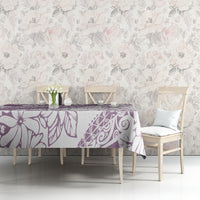 Polynesia Tablecloth Polynesian Tropical Flowers Purple Pastel Vibes - Wonder Print Shop