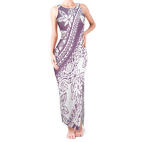 Polynesia Tank Maxi Dress Polynesian Tropical Flowers Purple Pastel Vibes - Wonder Print Shop