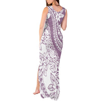 Polynesia Tank Maxi Dress Polynesian Tropical Flowers Purple Pastel Vibes - Wonder Print Shop