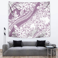 Polynesia Tapestry Polynesian Tropical Flowers Purple Pastel Vibes - Wonder Print Shop