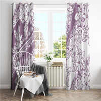 Polynesia Window Curtain Polynesian Tropical Flowers Purple Pastel Vibes - Wonder Print Shop