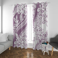 Polynesia Window Curtain Polynesian Tropical Flowers Purple Pastel Vibes - Wonder Print Shop
