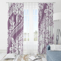 Polynesia Window Curtain Polynesian Tropical Flowers Purple Pastel Vibes - Wonder Print Shop