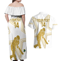 Custom Pakistan Cricket Couples Matching Off Shoulder Maxi Dress and Hawaiian Shirt 2023 Go Shaheens - Wonder Print Shop