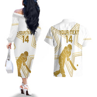 Custom Pakistan Cricket Couples Matching Off The Shoulder Long Sleeve Dress and Hawaiian Shirt 2023 Go Shaheens - Wonder Print Shop