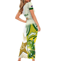 Australia And Pakistan Cricket Short Sleeve Bodycon Dress Boxing Day 2023 Test Aussie With Shaheens - Wonder Print Shop