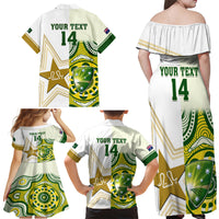 Custom Australia And Pakistan Cricket Family Matching Off Shoulder Maxi Dress and Hawaiian Shirt Boxing Day 2023 Test Aussie With Shaheens - Wonder Print Shop