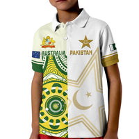 Custom Australia And Pakistan Cricket Kid Polo Shirt Boxing Day 2023 Test Aussie With Shaheens - Wonder Print Shop