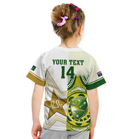 Custom Australia And Pakistan Cricket Kid T Shirt Boxing Day 2023 Test Aussie With Shaheens - Wonder Print Shop