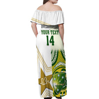 Custom Australia And Pakistan Cricket Off Shoulder Maxi Dress Boxing Day 2023 Test Aussie With Shaheens - Wonder Print Shop
