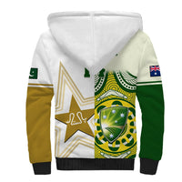 Custom Australia And Pakistan Cricket Sherpa Hoodie Boxing Day 2023 Test Aussie With Shaheens - Wonder Print Shop
