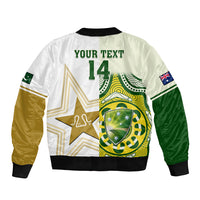 Custom Australia And Pakistan Cricket Sleeve Zip Bomber Jacket Boxing Day 2023 Test Aussie With Shaheens - Wonder Print Shop
