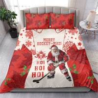 Christmas Canada Hockey Bedding Set Merry Hockey-Mas Maple Leaves Pattern - Wonder Print Shop