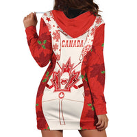 Christmas Canada Hockey Hoodie Dress Merry Hockey-Mas Maple Leaves Pattern - Wonder Print Shop