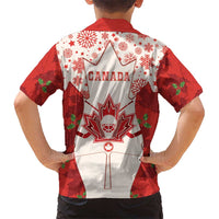 Christmas Canada Hockey Kid Hawaiian Shirt Merry Hockey-Mas Maple Leaves Pattern - Wonder Print Shop