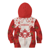 Christmas Canada Hockey Kid Hoodie Merry Hockey-Mas Maple Leaves Pattern - Wonder Print Shop