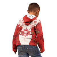 Christmas Canada Hockey Kid Hoodie Merry Hockey-Mas Maple Leaves Pattern - Wonder Print Shop