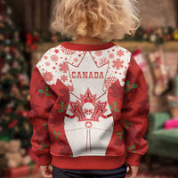 Christmas Canada Hockey Kid Ugly Christmas Sweater Merry Hockey-Mas Maple Leaves Pattern - Wonder Print Shop