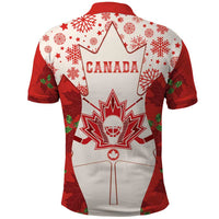 Christmas Canada Hockey Polo Shirt Merry Hockey-Mas Maple Leaves Pattern - Wonder Print Shop