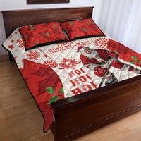 Christmas Canada Hockey Quilt Bed Set Merry Hockey-Mas Maple Leaves Pattern - Wonder Print Shop