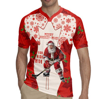 Christmas Canada Hockey Rugby Jersey Merry Hockey-Mas Maple Leaves Pattern - Wonder Print Shop
