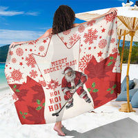 Christmas Canada Hockey Sarong Merry Hockey-Mas Maple Leaves Pattern - Wonder Print Shop