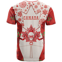 Christmas Canada Hockey T Shirt Merry Hockey-Mas Maple Leaves Pattern - Wonder Print Shop