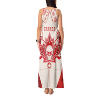 Christmas Canada Hockey Tank Maxi Dress Merry Hockey-Mas Maple Leaves Pattern - Wonder Print Shop