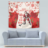 Christmas Canada Hockey Tapestry Merry Hockey-Mas Maple Leaves Pattern - Wonder Print Shop