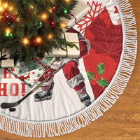 Christmas Canada Hockey Tree Skirt Merry Hockey-Mas Maple Leaves Pattern - Wonder Print Shop