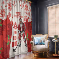 Christmas Canada Hockey Window Curtain Merry Hockey-Mas Maple Leaves Pattern - Wonder Print Shop