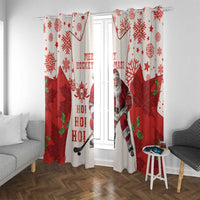 Christmas Canada Hockey Window Curtain Merry Hockey-Mas Maple Leaves Pattern - Wonder Print Shop