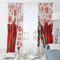 Christmas Canada Hockey Window Curtain Merry Hockey-Mas Maple Leaves Pattern - Wonder Print Shop