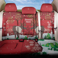 Christmas Canada Back Car Seat Cover Joyeux Noel - Caribou With Maple Leaf - Wonder Print Shop