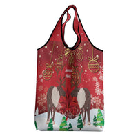 Christmas Canada Grocery Bag Joyeux Noel - Caribou With Maple Leaf