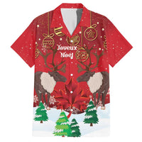 Christmas Canada Hawaiian Shirt Joyeux Noel - Caribou With Maple Leaf - Wonder Print Shop